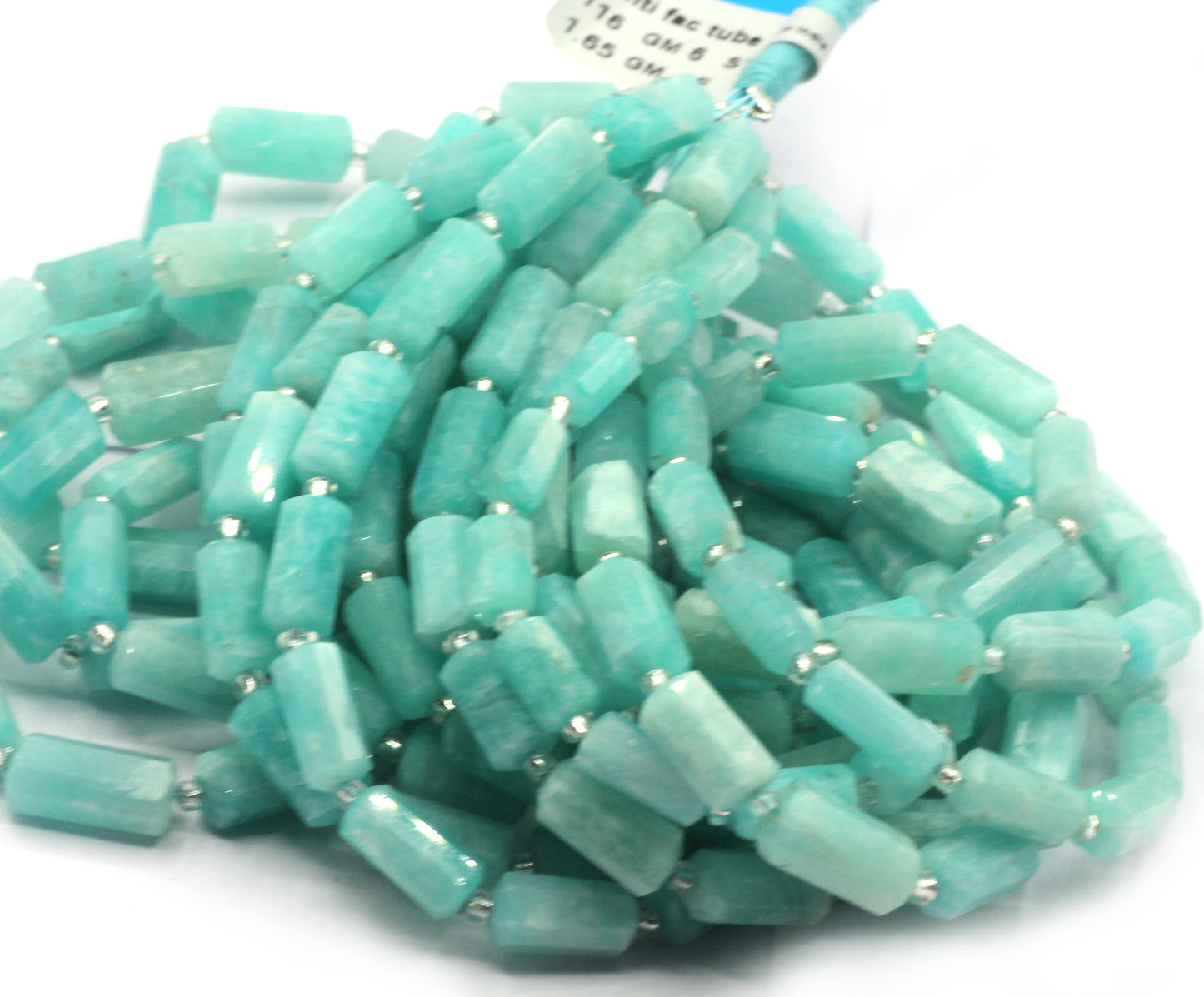 Amazonite Faceted Tube Beads