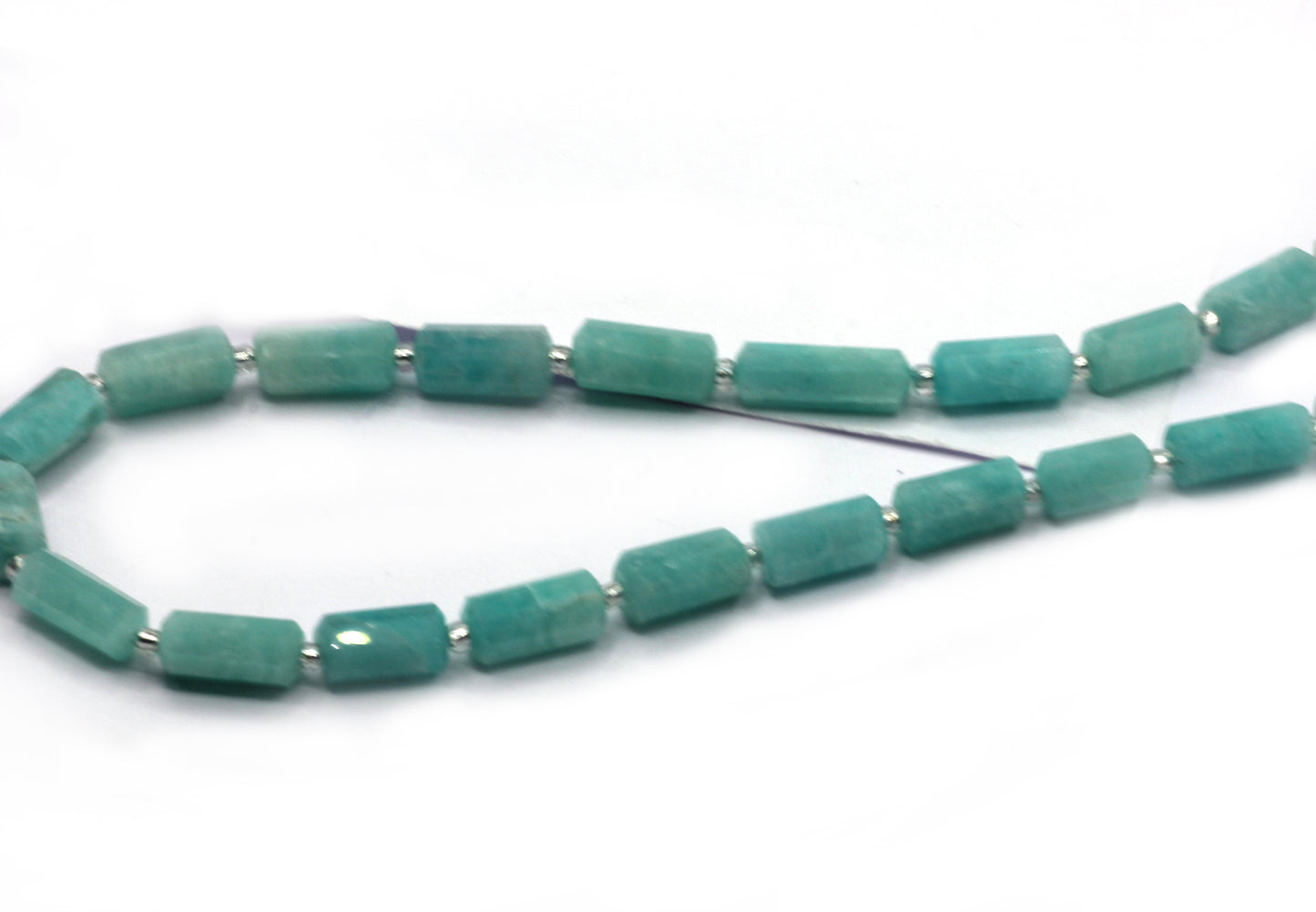 Amazonite Faceted Tube Beads