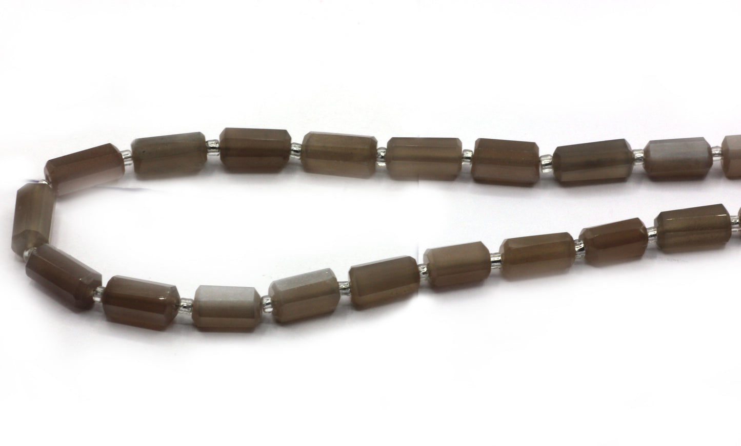 Chocolate Moonstone Faceted Tube Beads