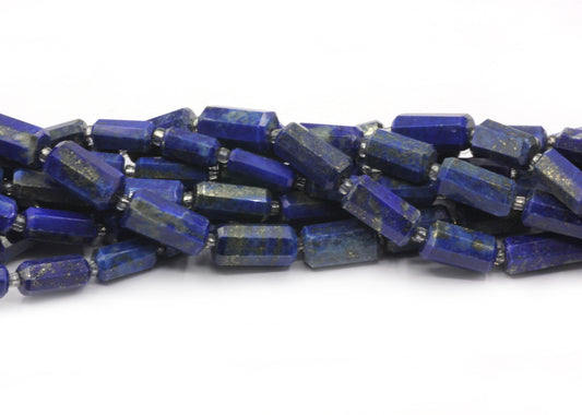 Lapis lazuli Faceted Tube Beads