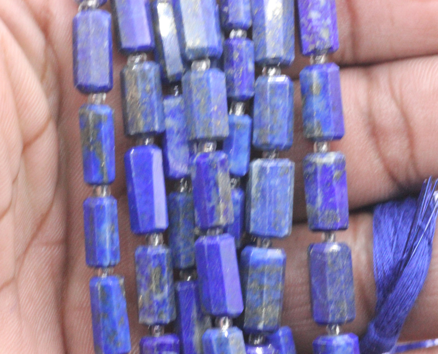 Lapis lazuli Faceted Tube Beads