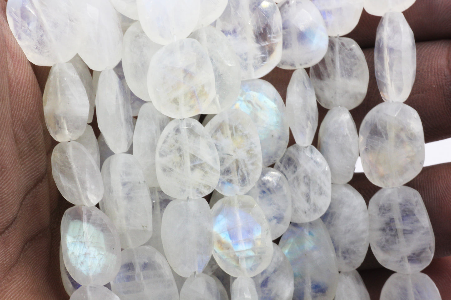 Rainbow Moonstone Faceted Nuggets Beads