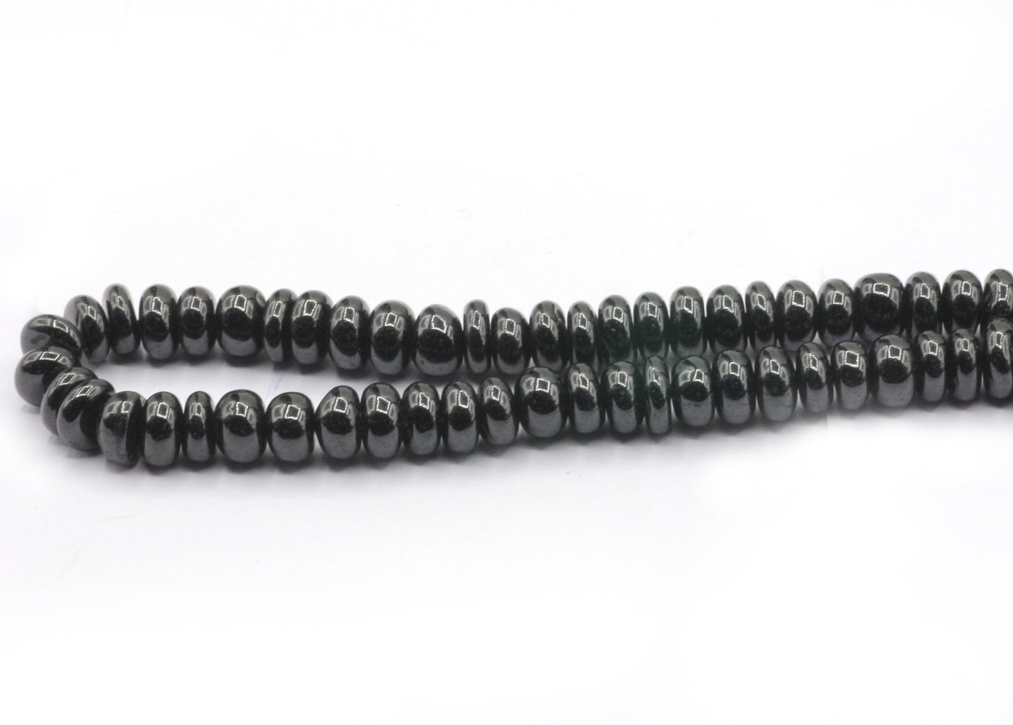 Black Spinel Smooth Roundel Beads