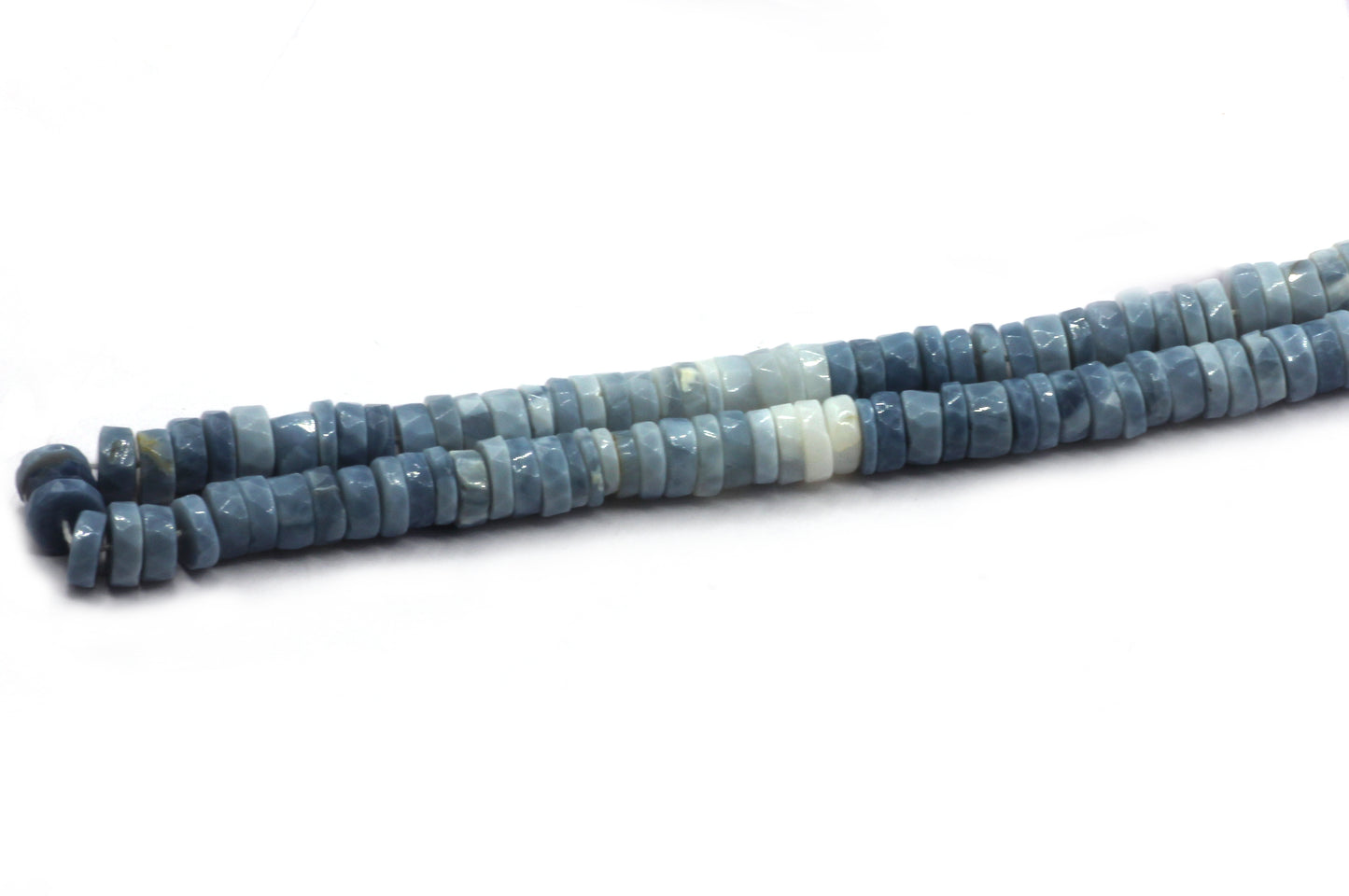 Blue Opal Beads Faceted Heshi, Faceted Donut, Faceted Tyre