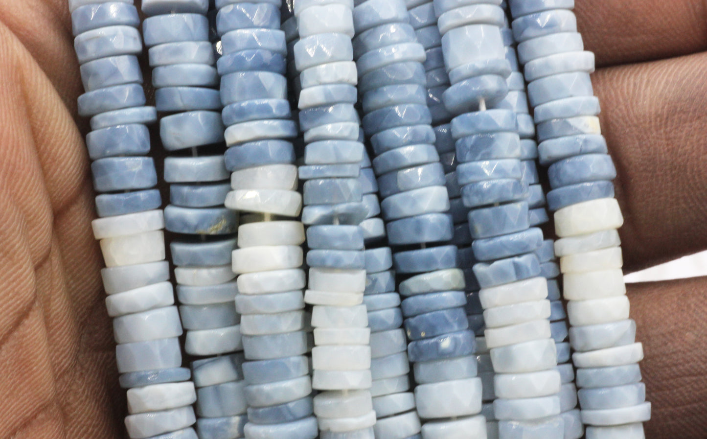 Blue Opal Beads Faceted Heshi, Faceted Donut, Faceted Tyre