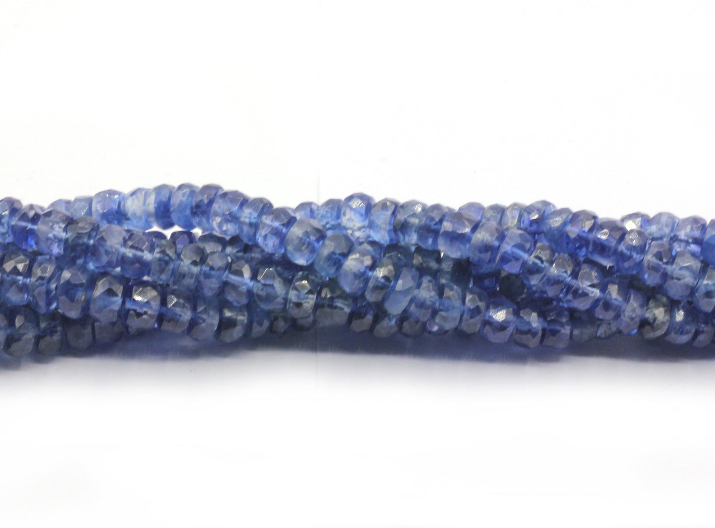 Blue Kyanite Faceted Roundel Beads