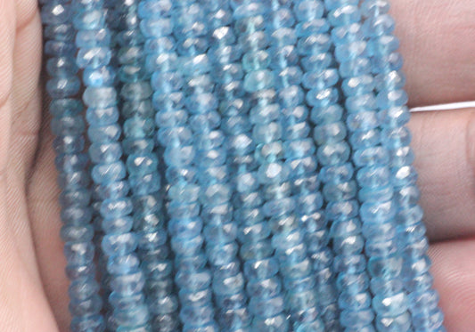 Kyanite, Neon Kyanite Faceted Roundel Beads