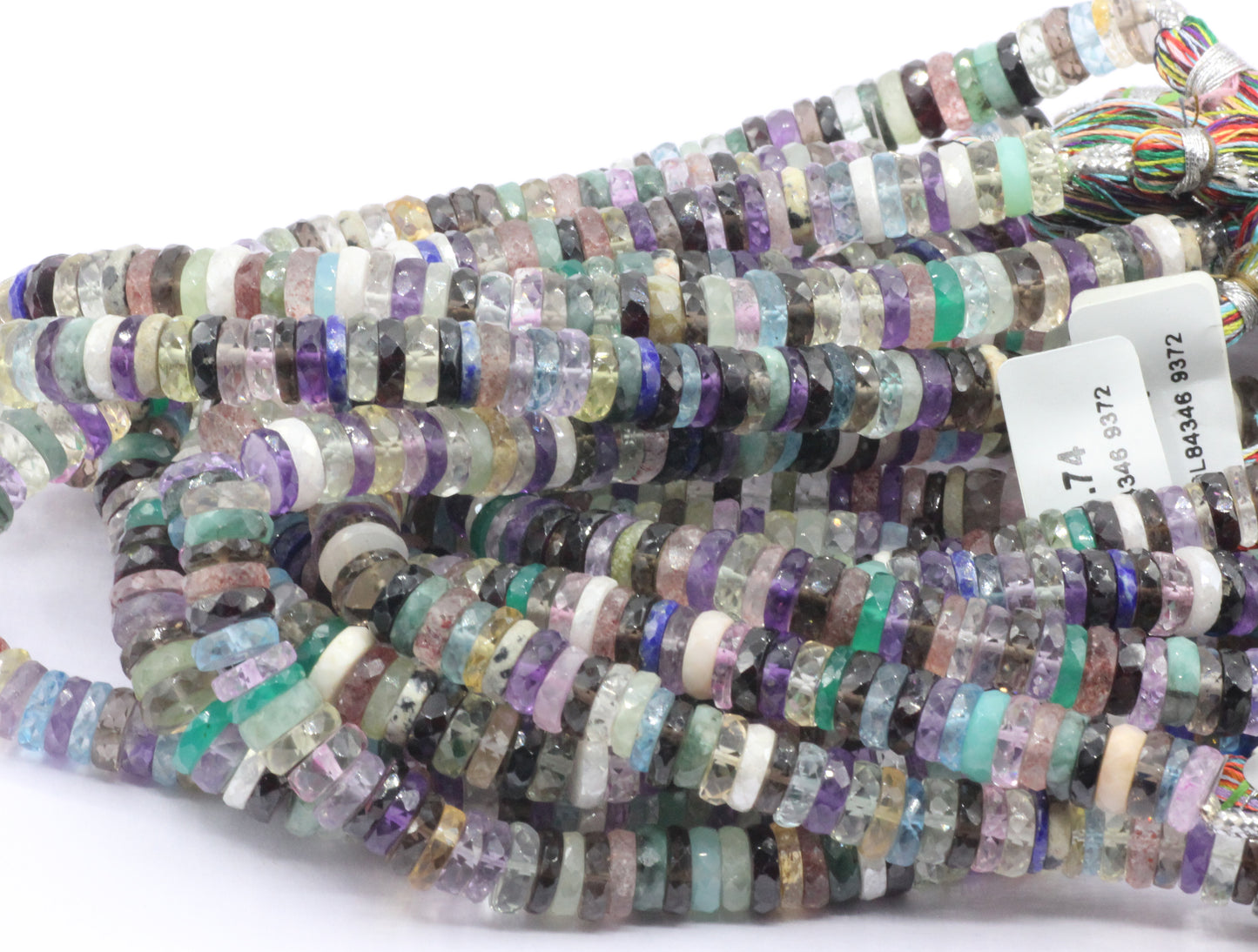 Multi Color Gemstone Beads Faceted Heshi, Faceted Donut, Faceted Tyre