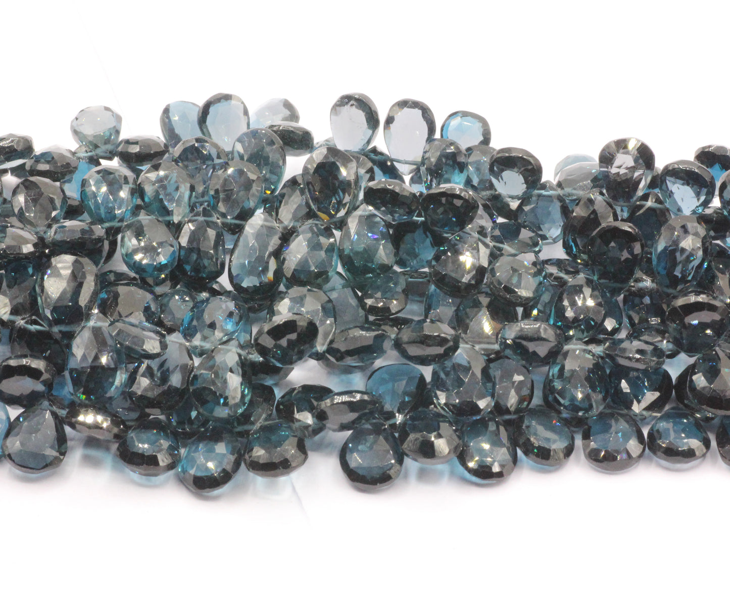 London Blue Topaz Faceted Pear Beads