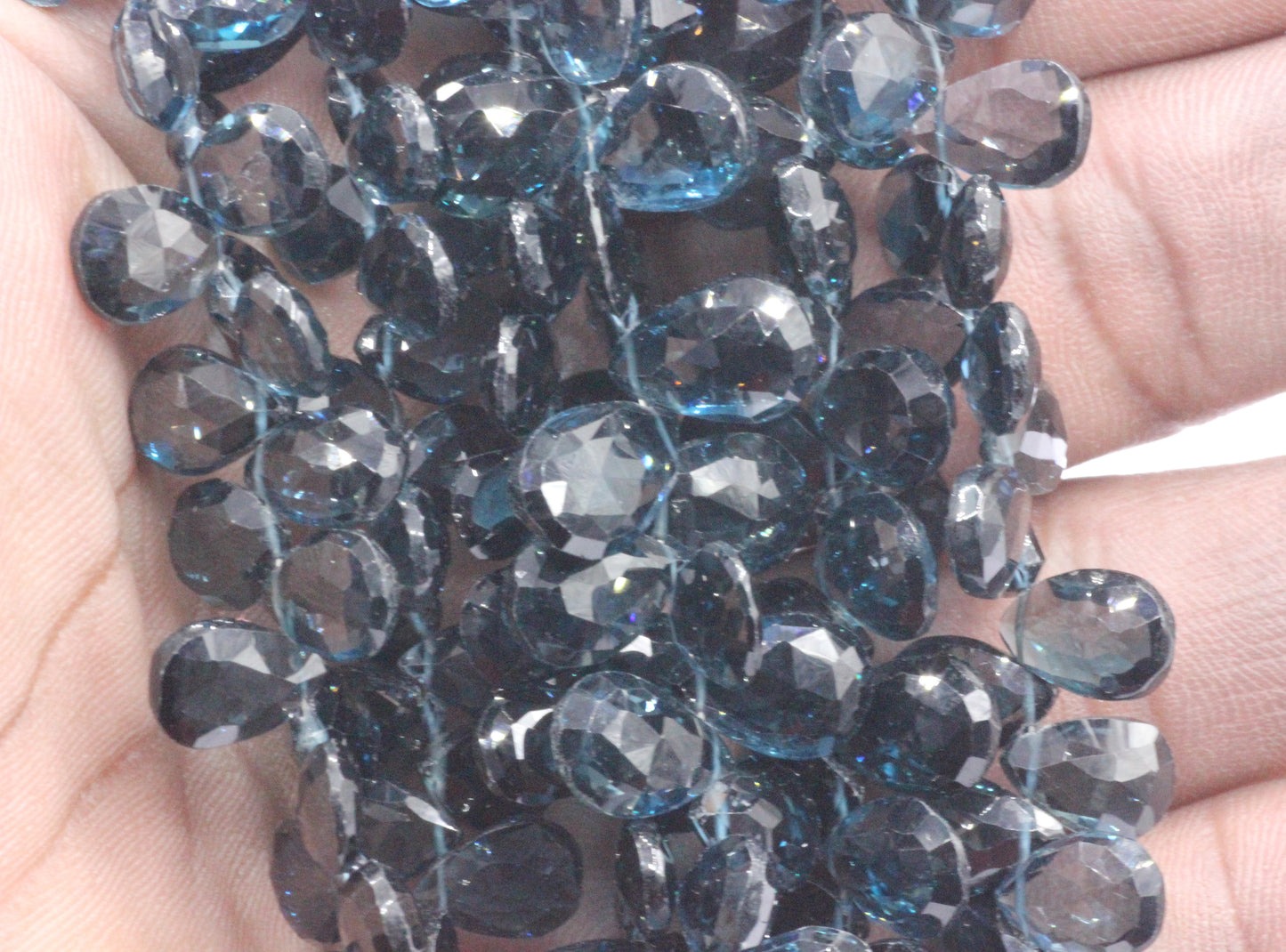 London Blue Topaz Faceted Pear Beads
