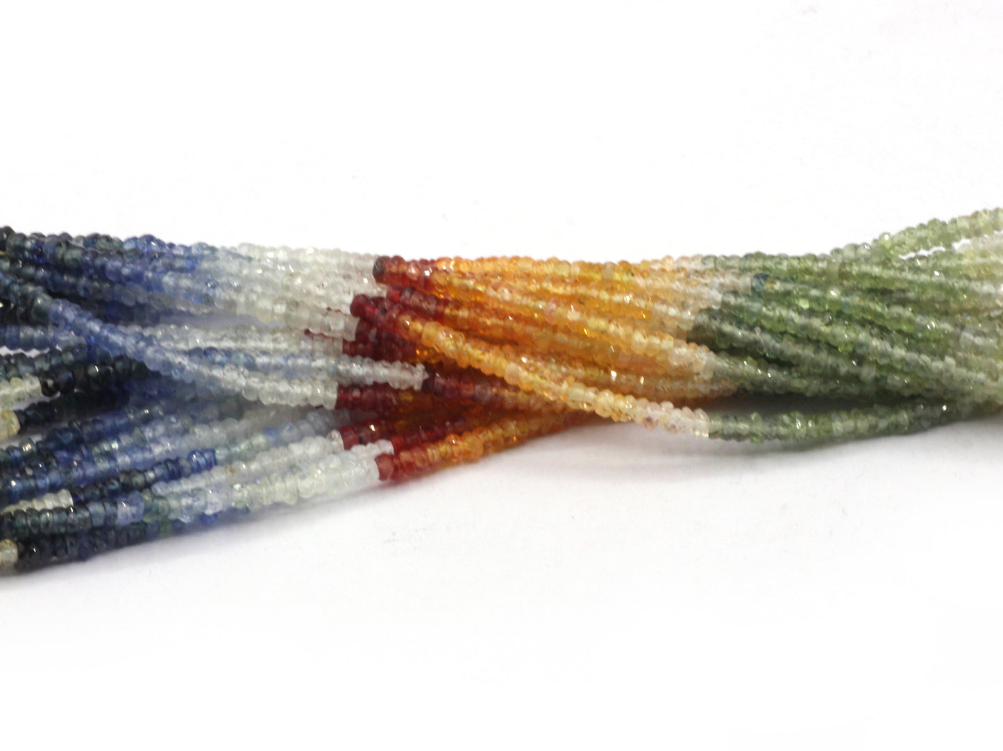 Multi sapphire Faceted Roundel Beads