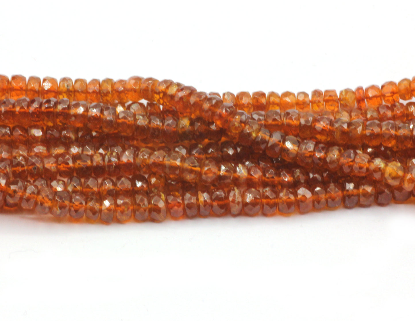 Orange Kyanite Faceted Roundel Beads