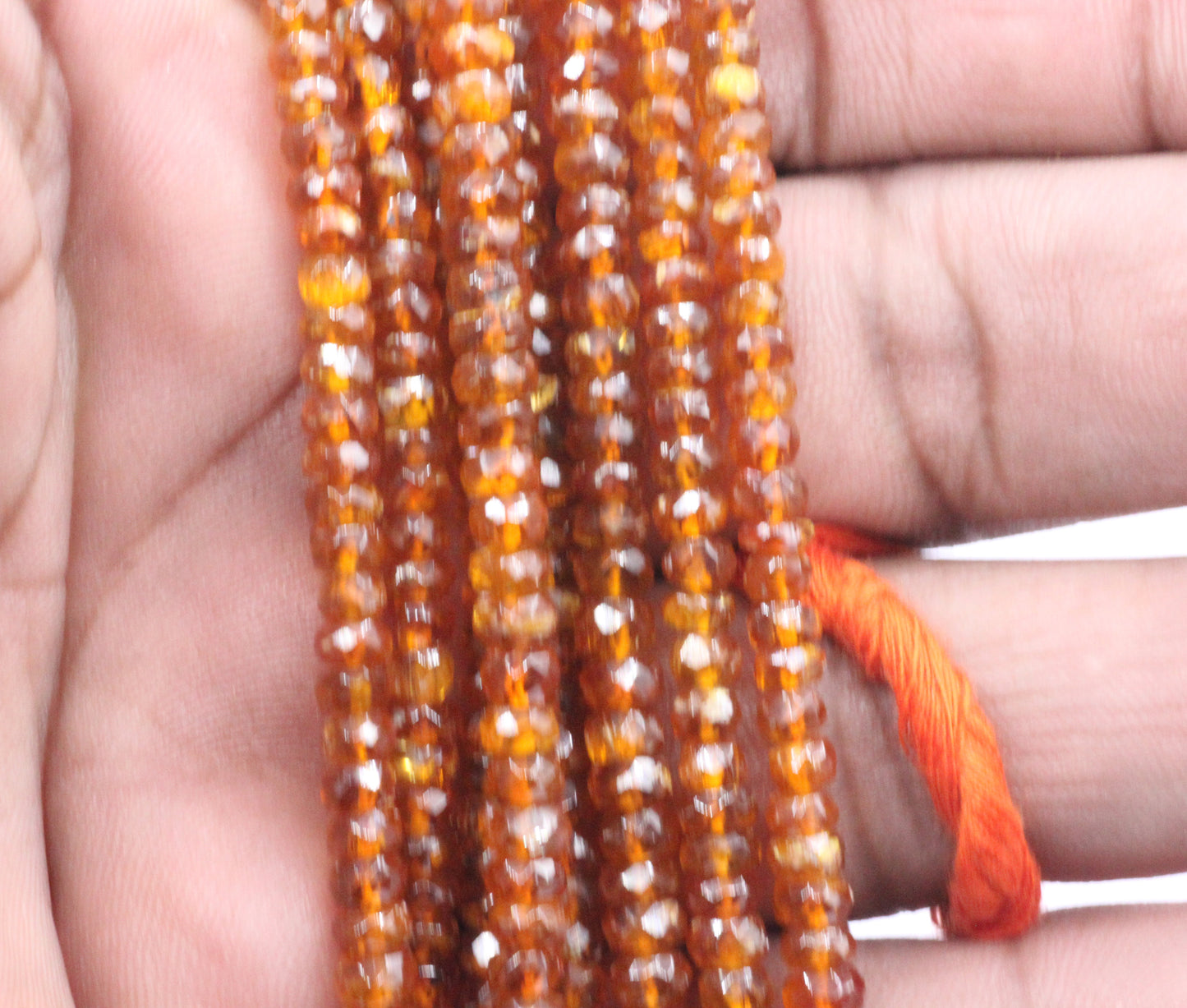Orange Kyanite Faceted Roundel Beads