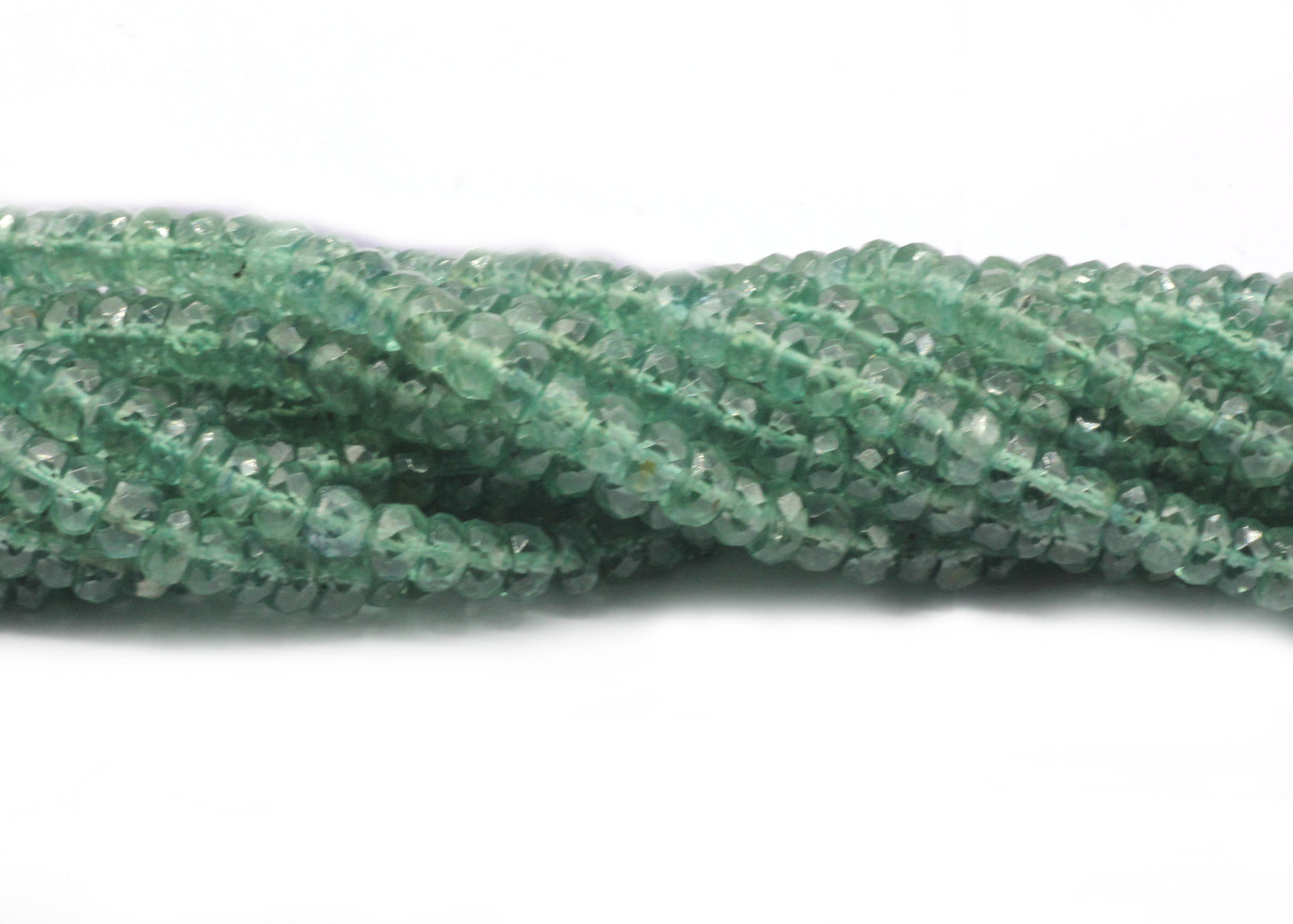 Green Kyanite Faceted Roundel Beads