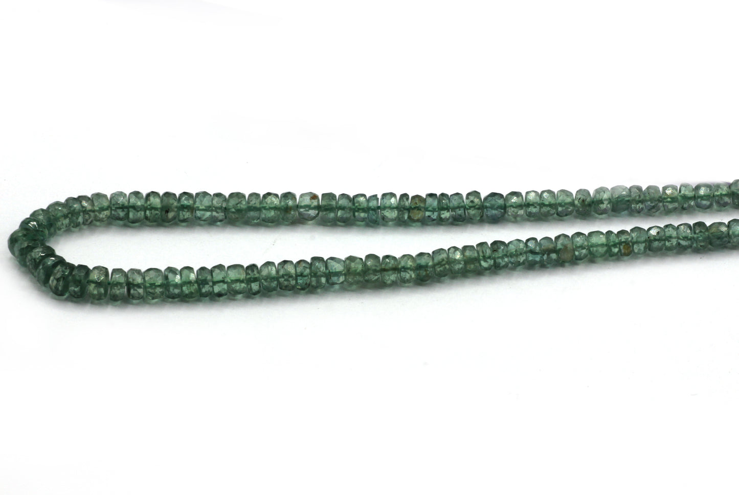 Green Kyanite Faceted Roundel Beads