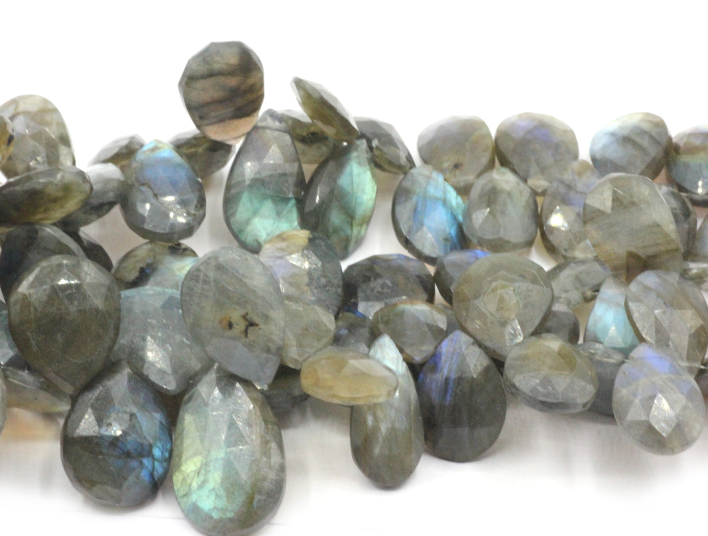 Labradorite Faceted Drop Beads