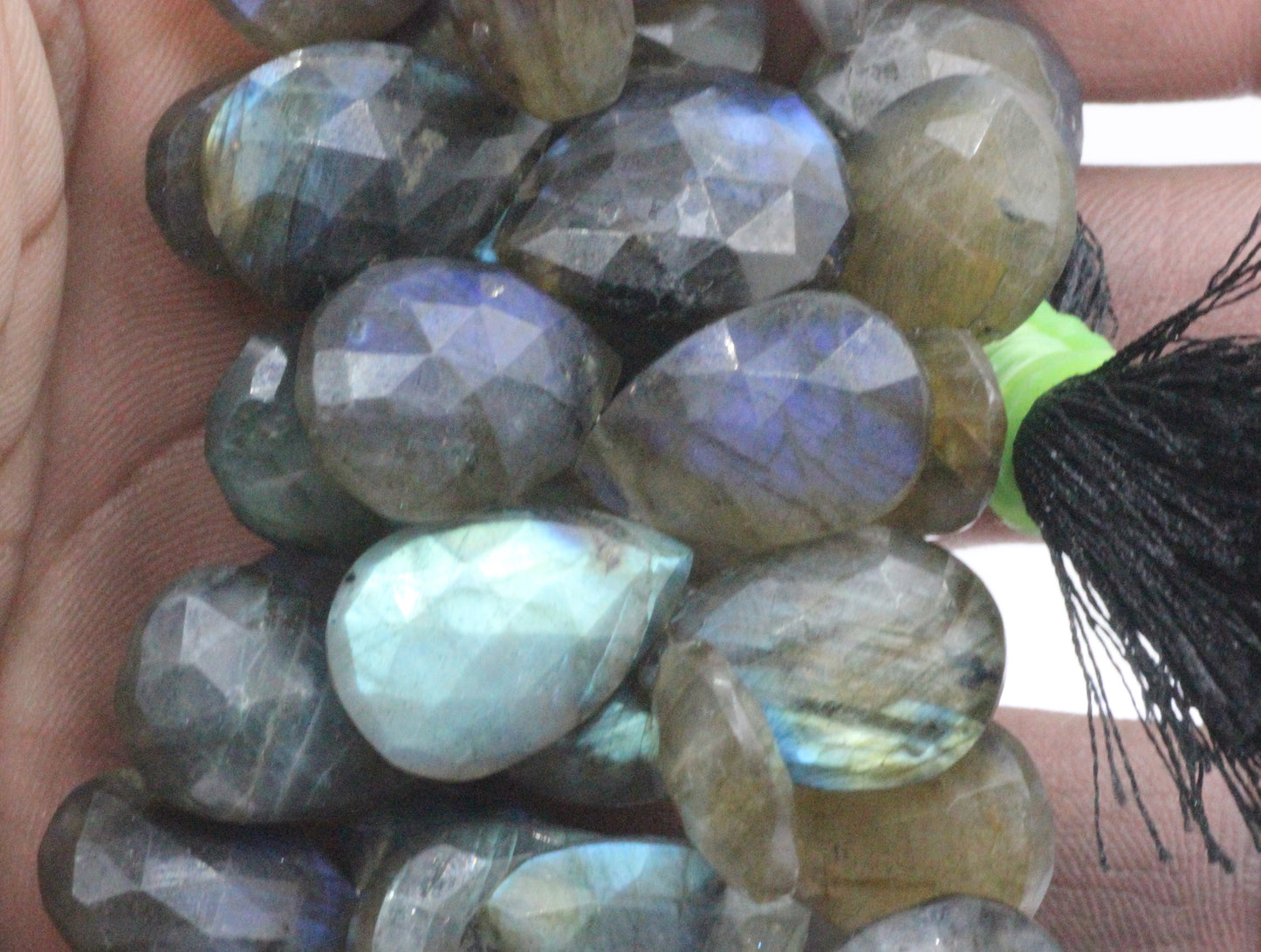 Labradorite Faceted Drop Beads