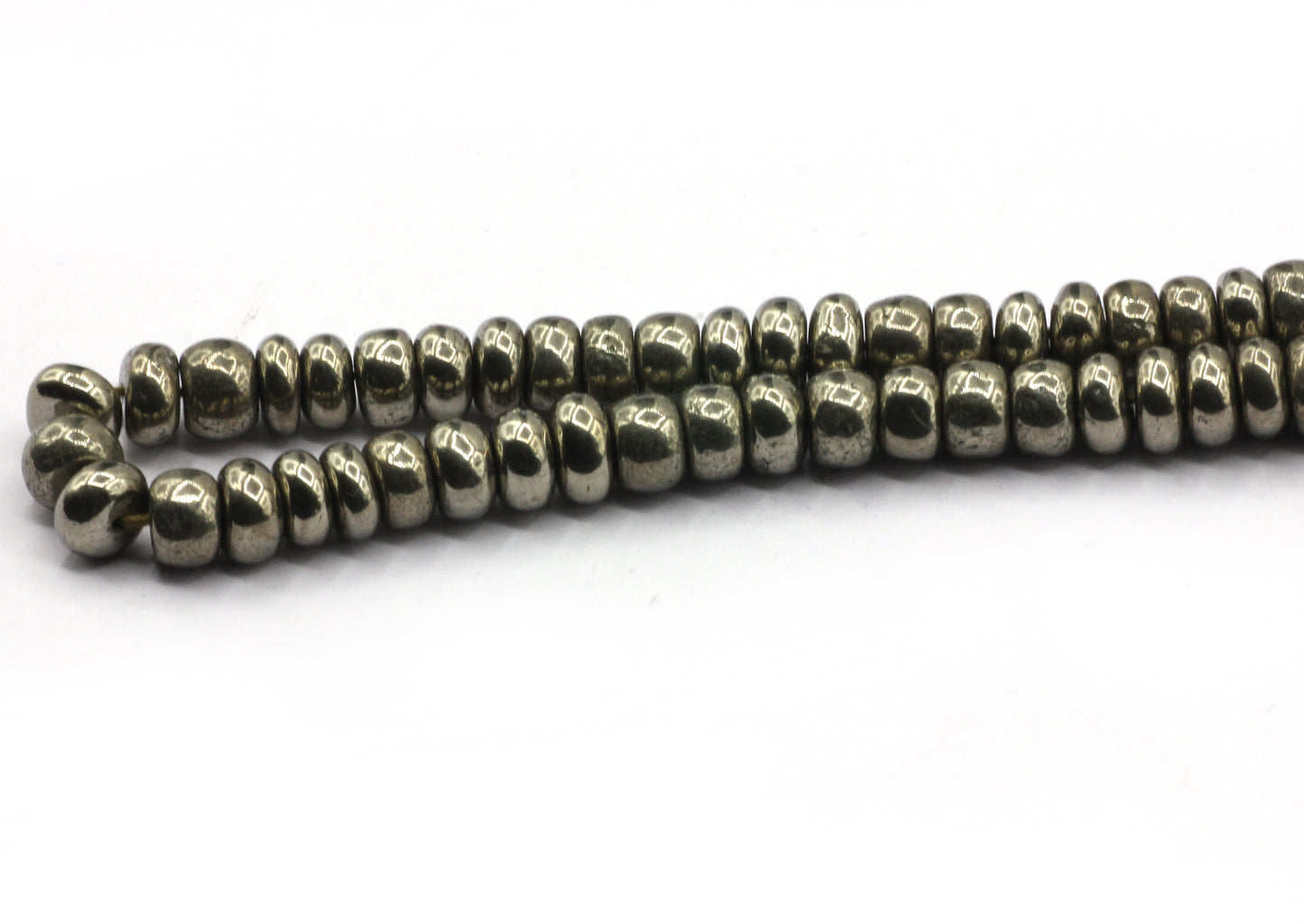 Golden Pyrite Smooth Roundel Beads