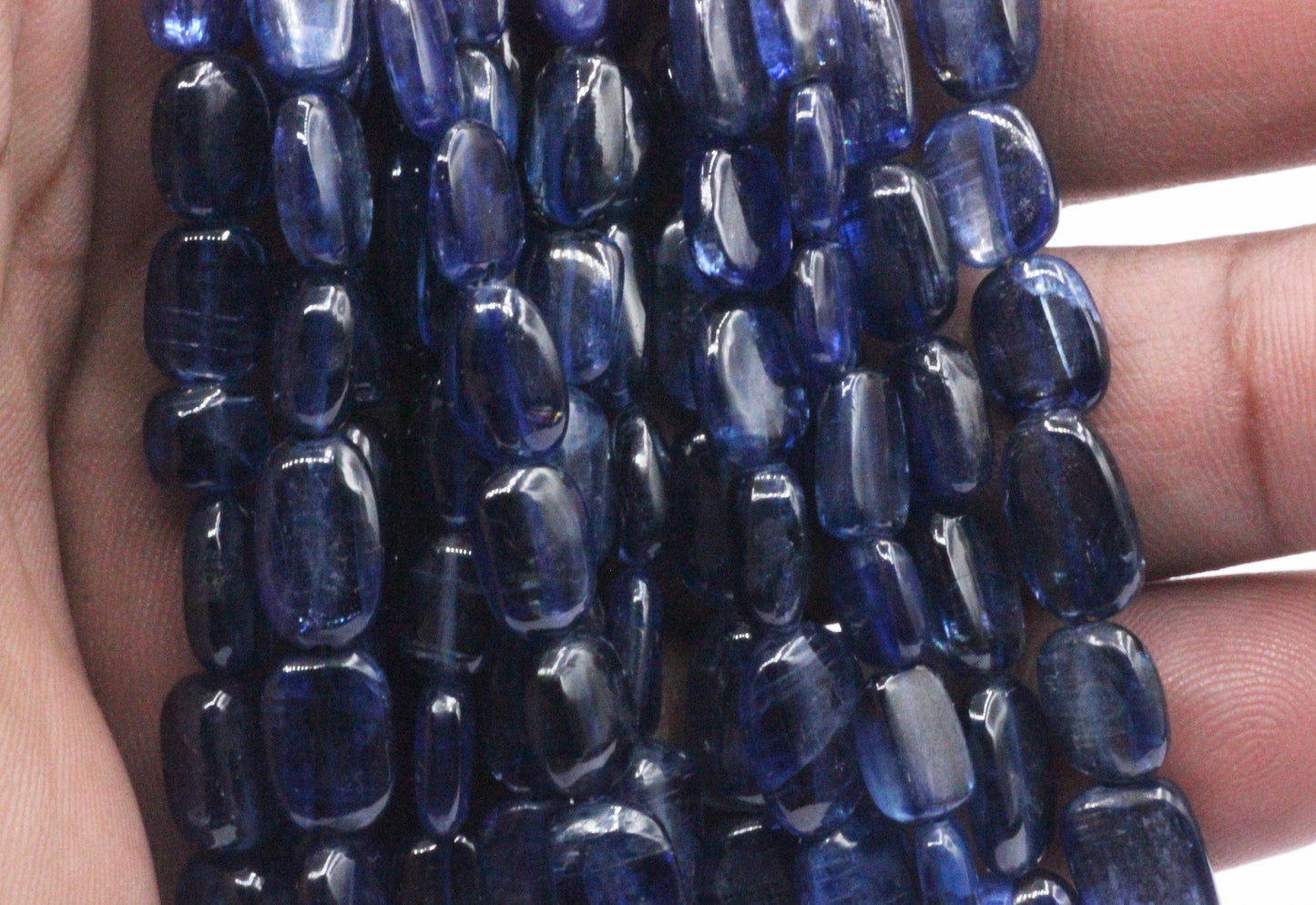 Natural Blue Kyanite Smooth Beads Nuggets