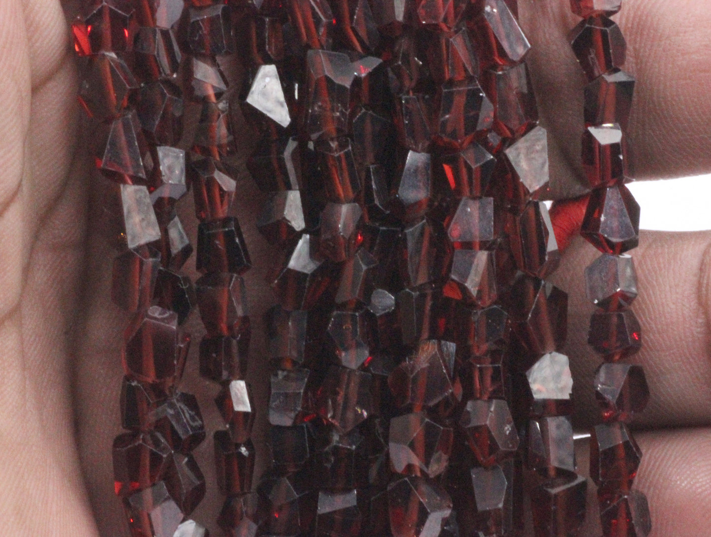 Garnet Faceted Nuggets Beads, Natural Garnet