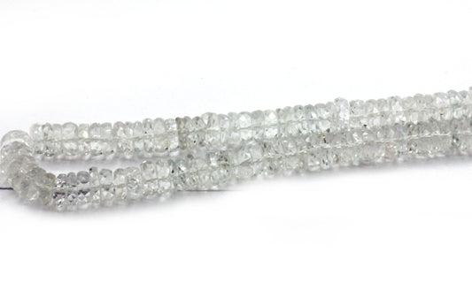 Topaz, White Topaz Faceted Tyre Beads