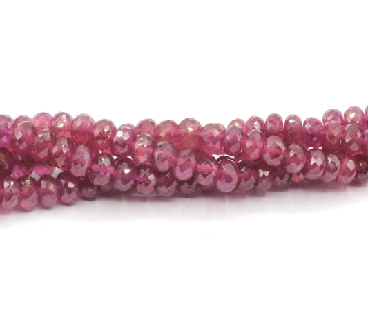 Ruby Faceted Roundel Beads Necklace