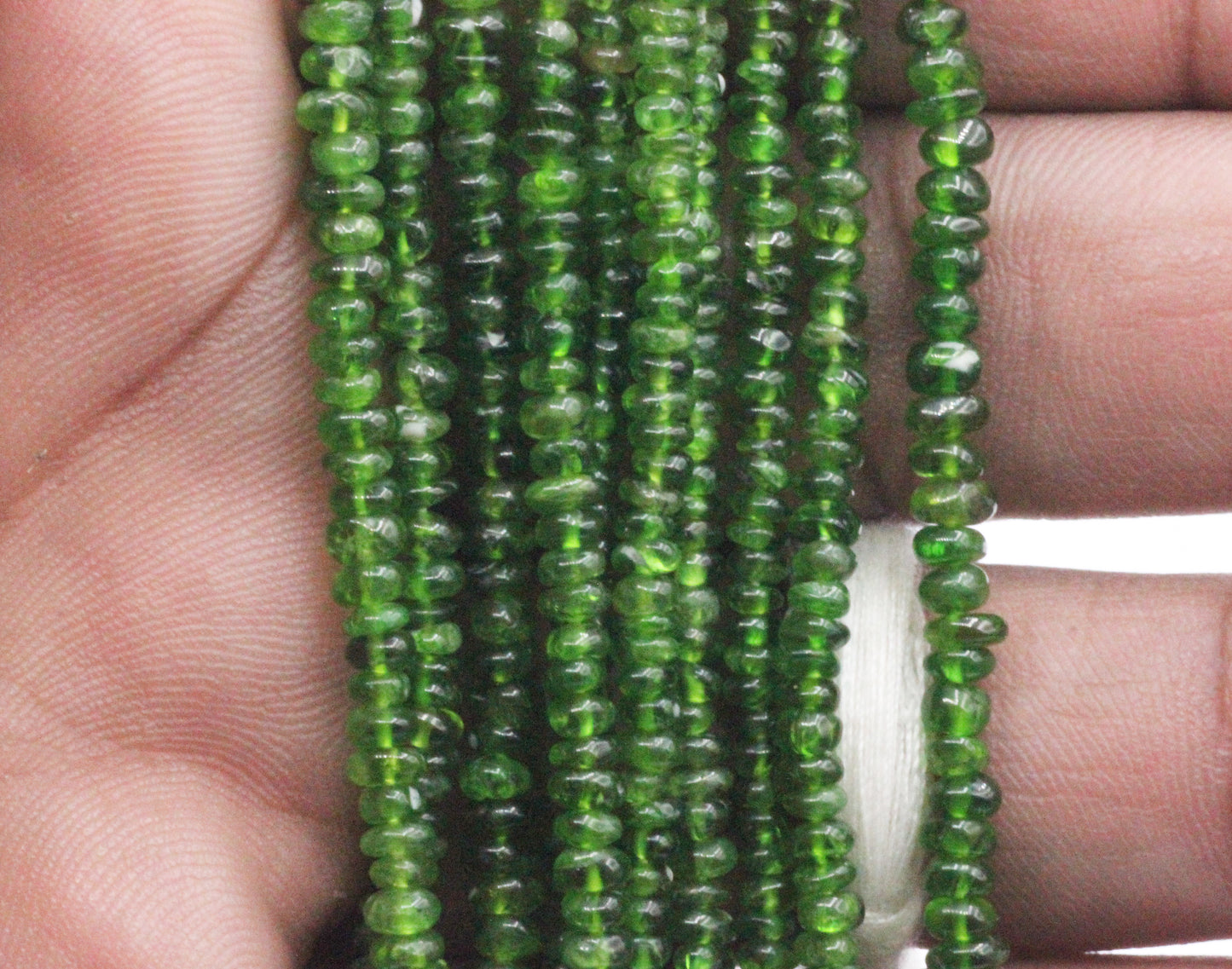 Chrome Diopside Smooth Beads, Natural Gemstone