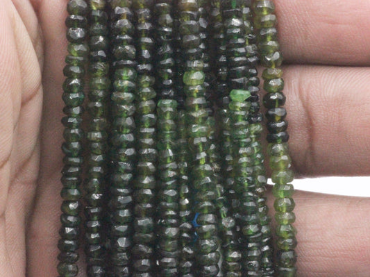Tourmaline Chrome Green Faceted Beads
