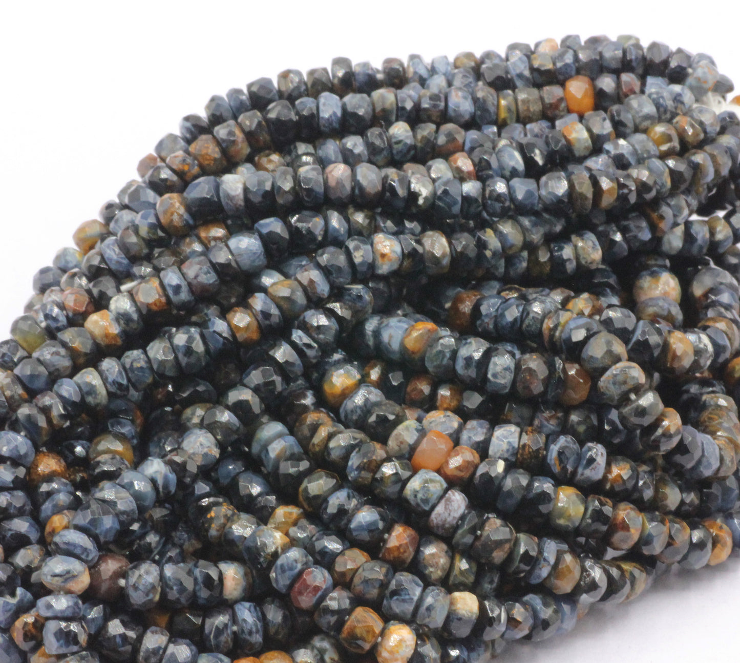 Pietersite Faceted Roundel Beads