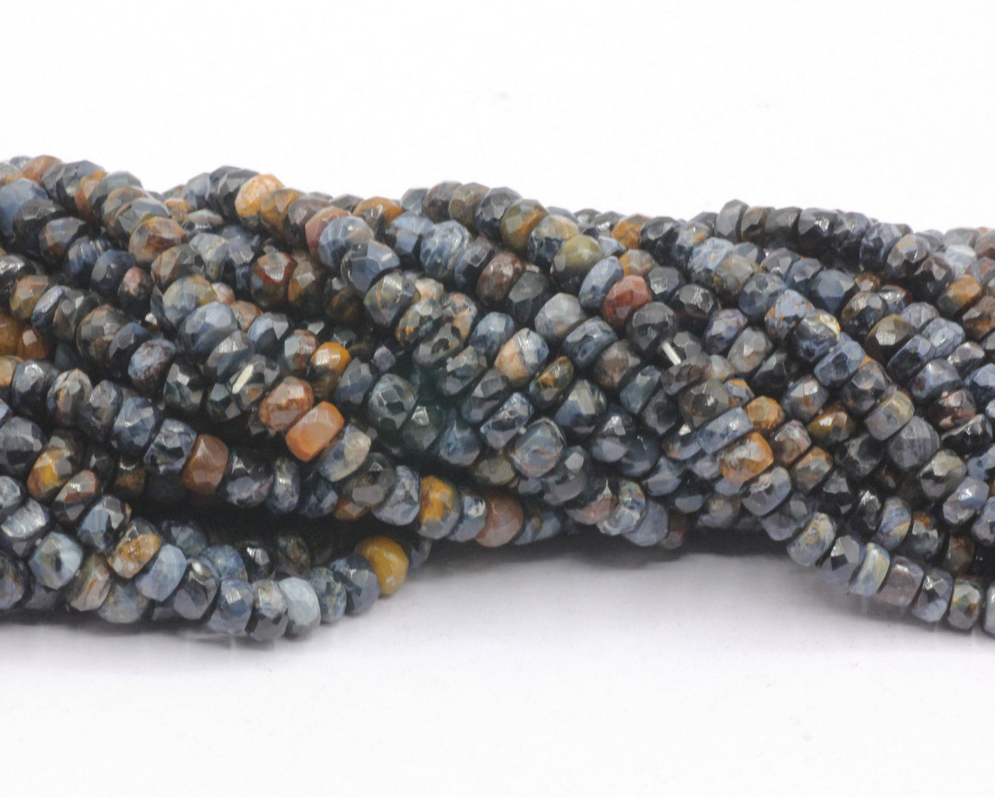 Pietersite Faceted Roundel Beads