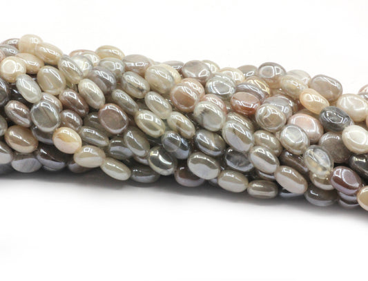 Moonstone, Mystic Moonstone Gemstone Beads Smooth Oval