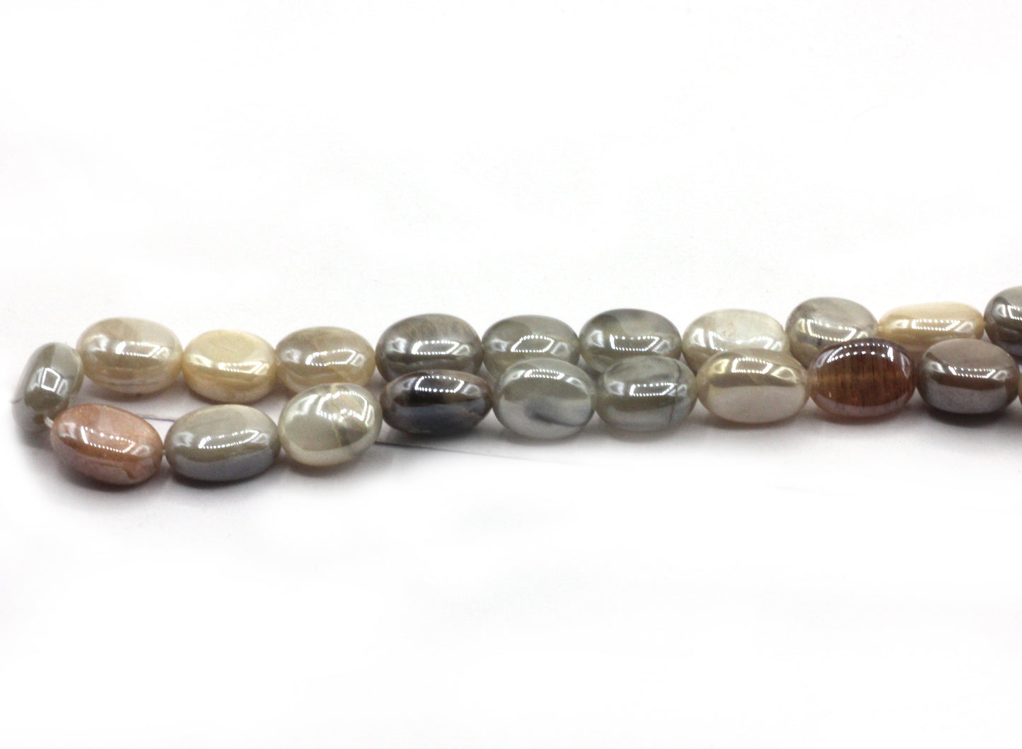 Mystic Moonstone Gemstone Beads Smooth Oval