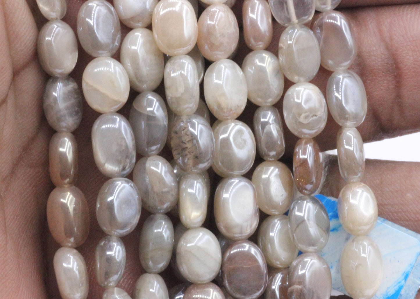 Mystic Moonstone Gemstone Beads Smooth Oval
