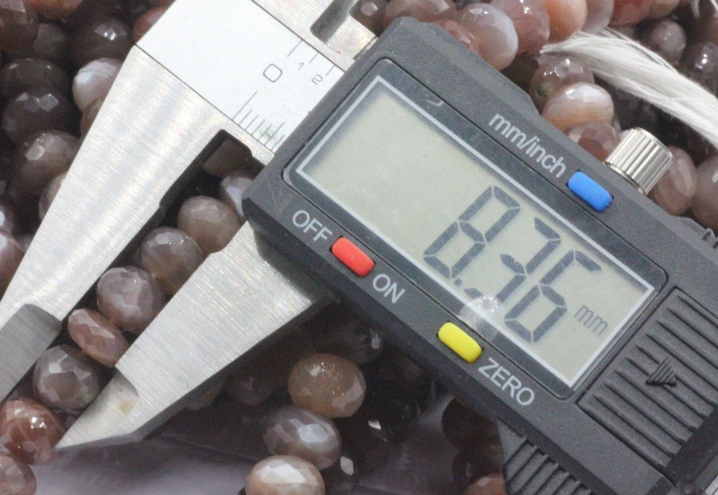Chocolate Moonstone Faceted Roundel Beads, Natural Moonstone