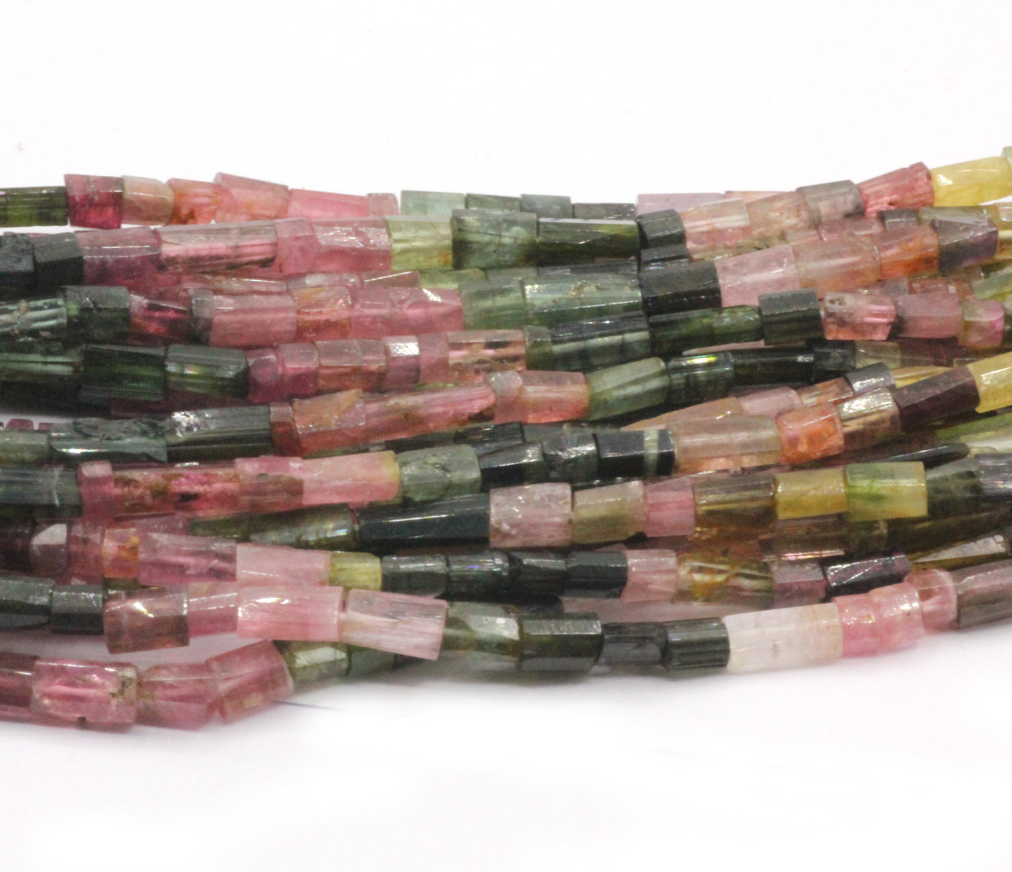 Tourmaline Faceted Tube Beads