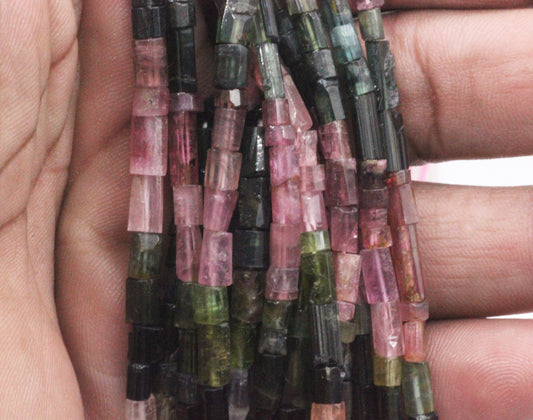 Tourmaline Faceted Tube Beads