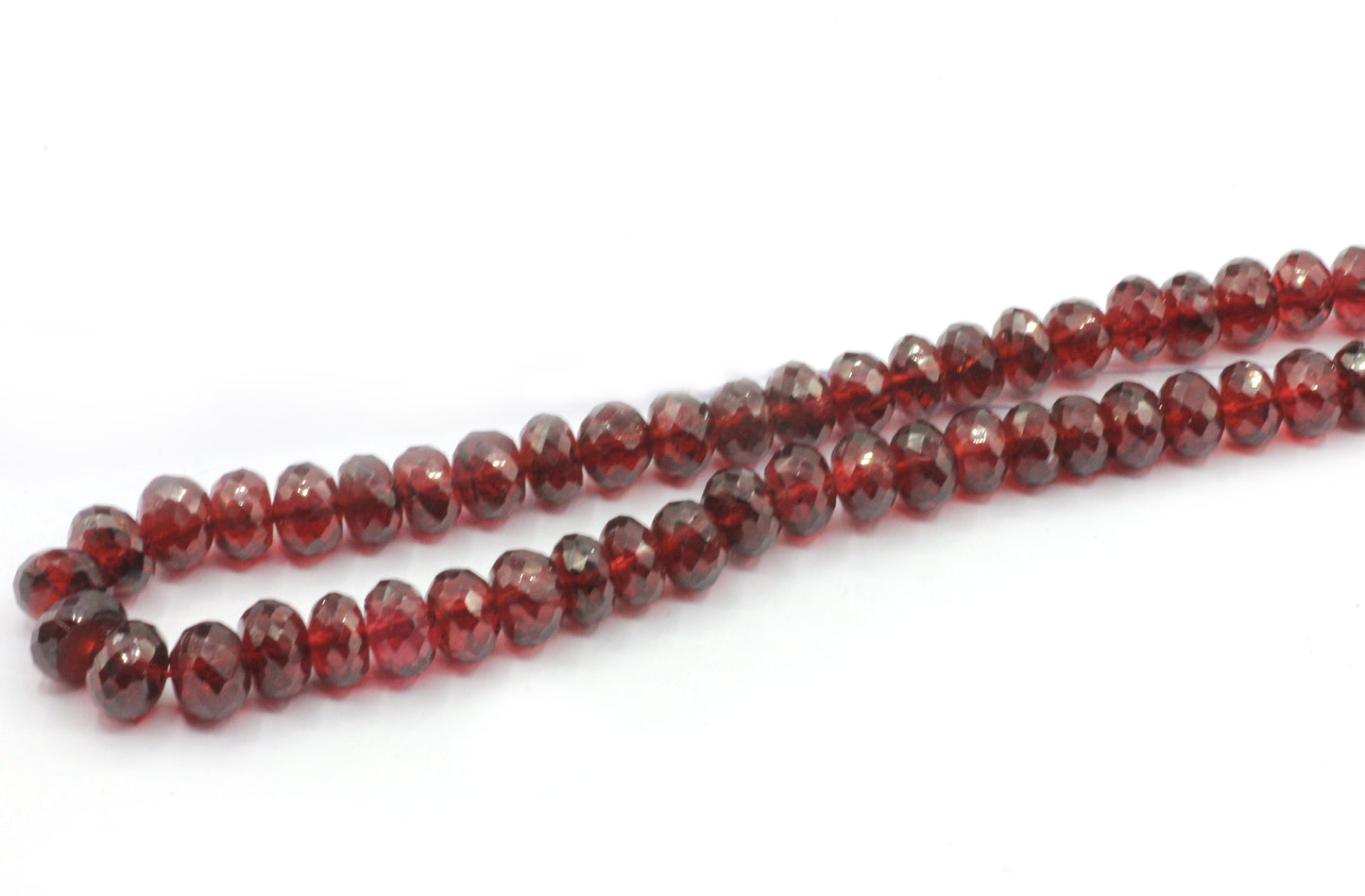 Garnet Faceted Roundel Beads