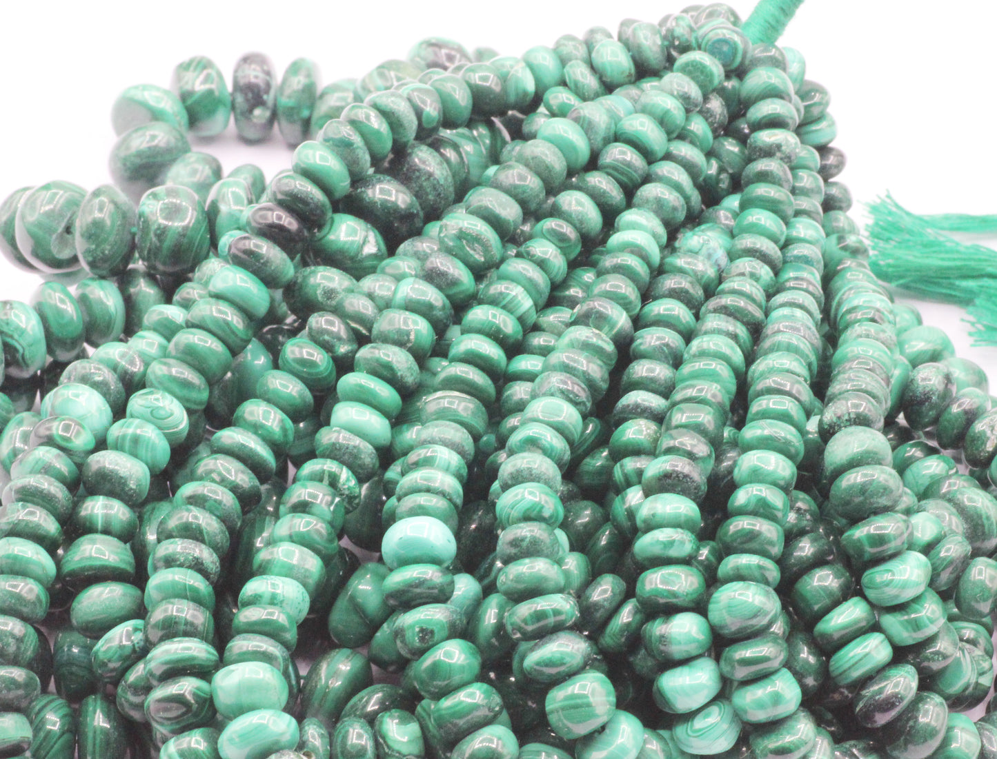 Malachite Smooth Roundel Beads