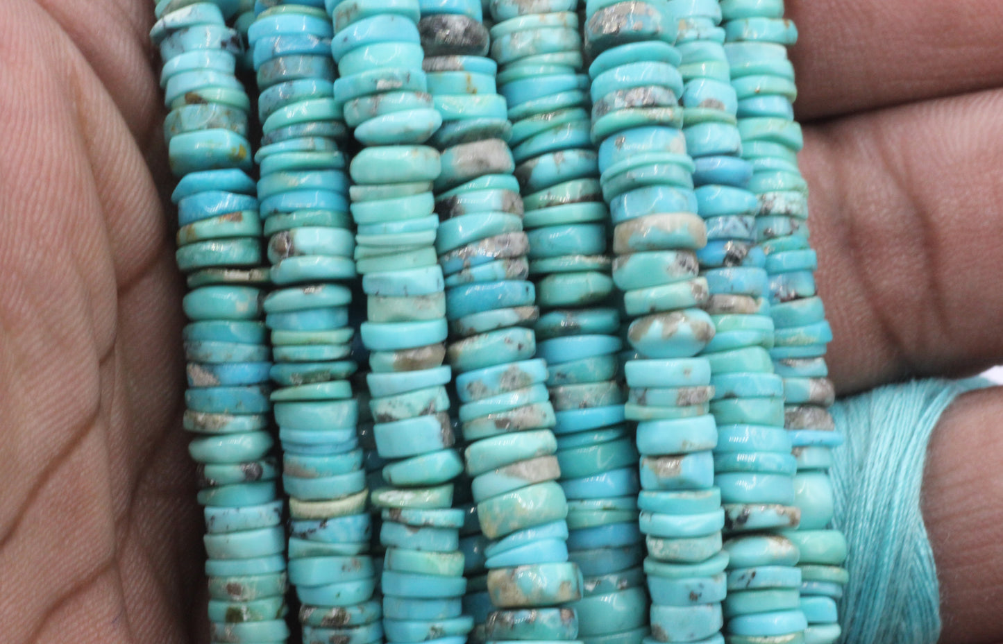 Turquoise Smooth Heshi,Donut, Tyre Beads