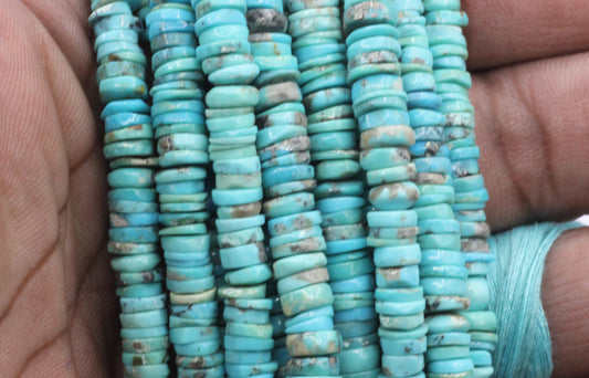 Turquoise Smooth Heshi,Donut, Tyre Beads