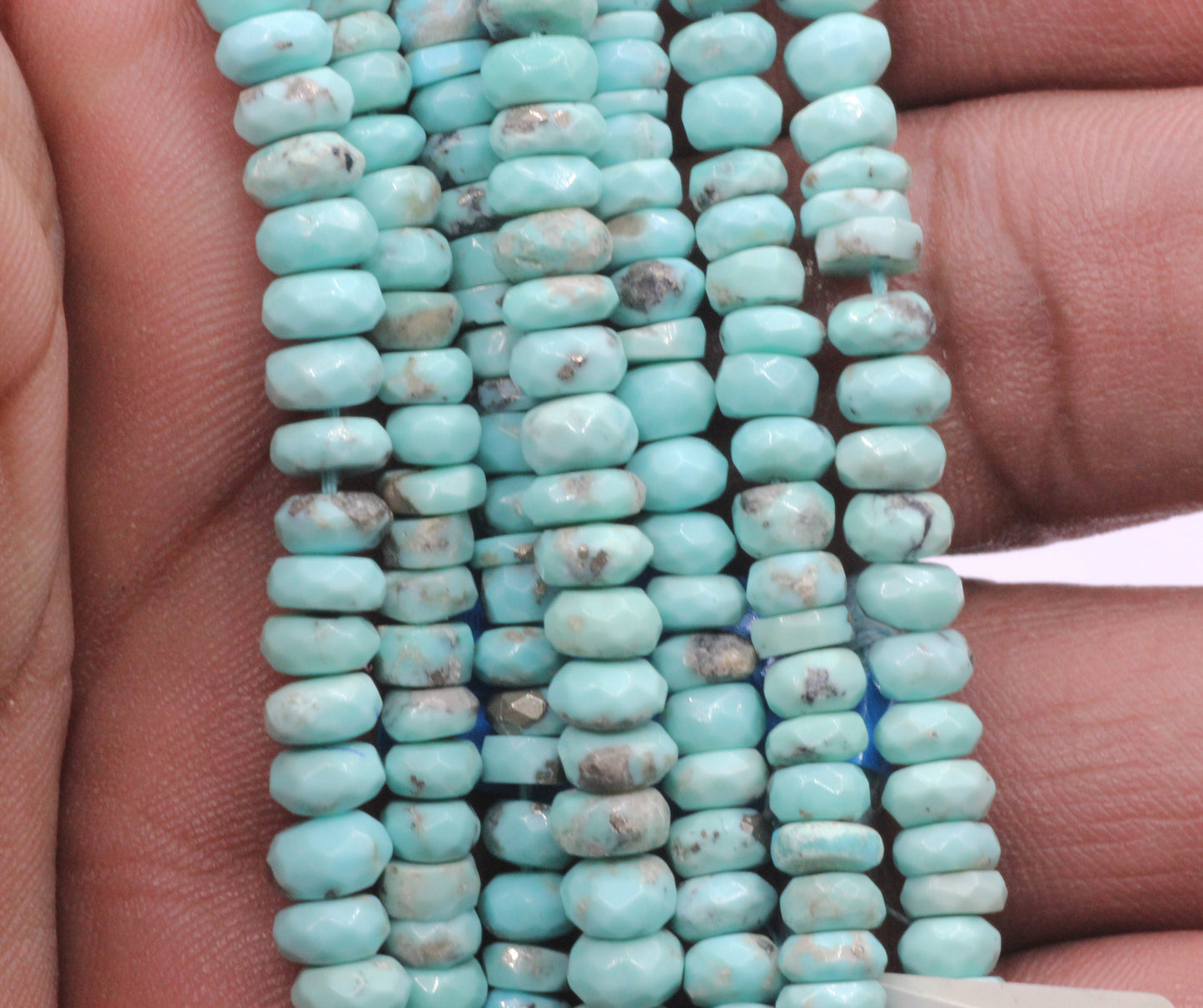 Turquoise Faceted Roundel Beads