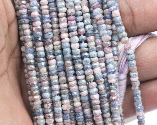 Sapphire, Multi Sapphire Beads Faceted, Multi Color Corundum Beads Faceted