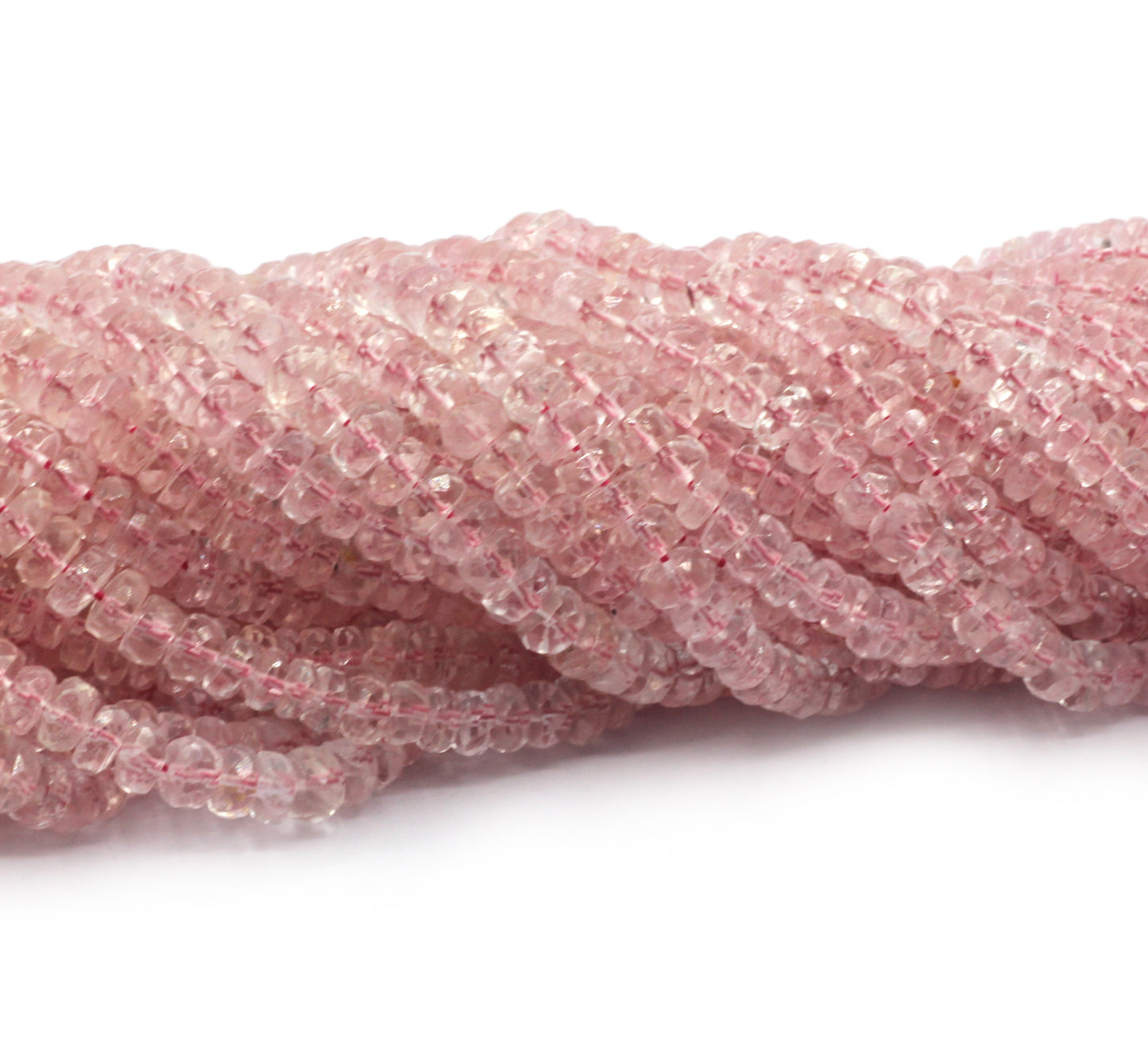 Morganite Aquamarine Beads Faceted Heshi, Faceted Donut, Faceted Tyre