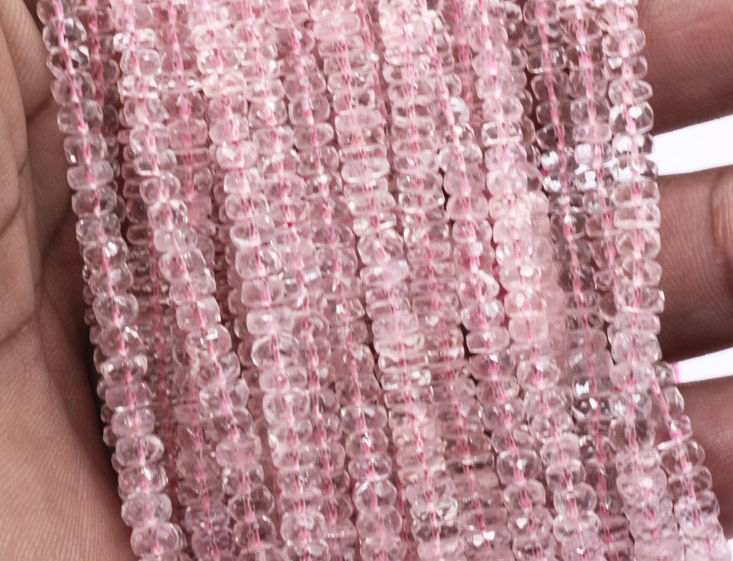Morganite Aquamarine Beads Faceted Heshi, Faceted Donut, Faceted Tyre