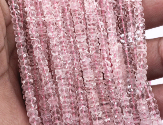 Aquamarine, Morganite Aquamarine Beads Faceted Heshi, Faceted Donut, Faceted Tyre