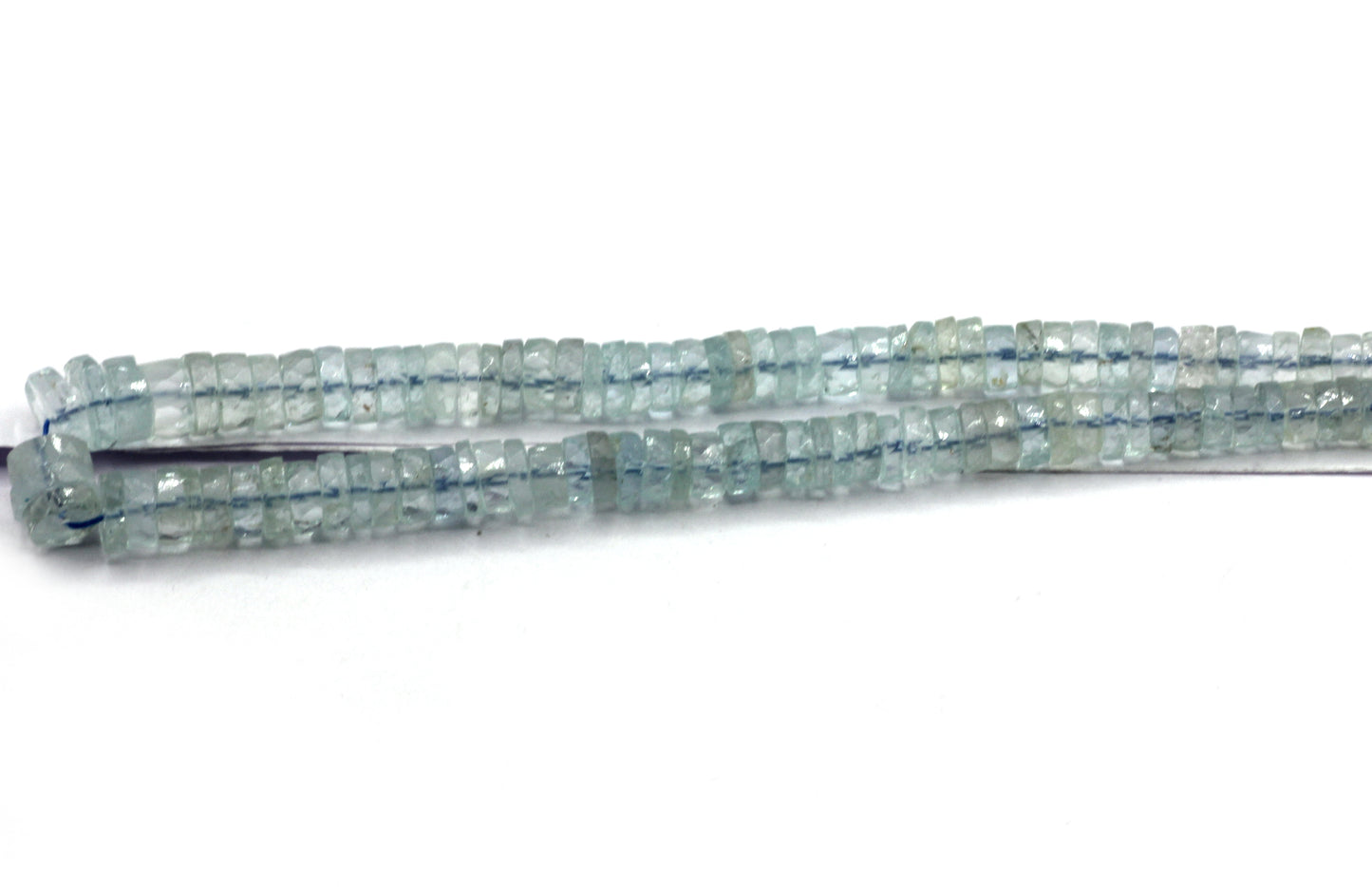 Aquamarine Beads Faceted Heshi, Faceted Donut, Faceted Tyre