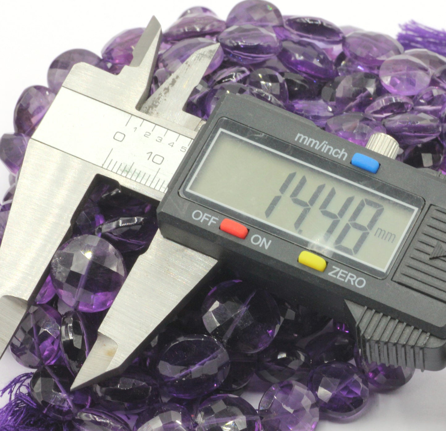 Amethyst Faceted Coin Beads