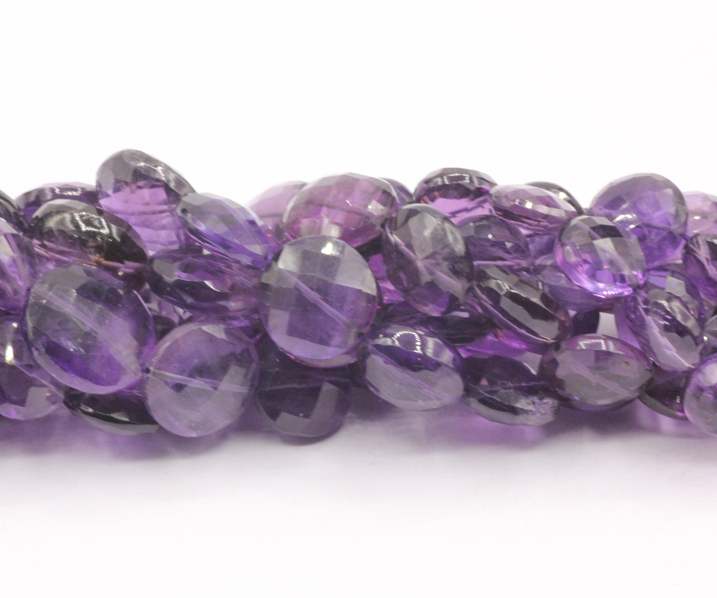 Amethyst Faceted Coin Beads