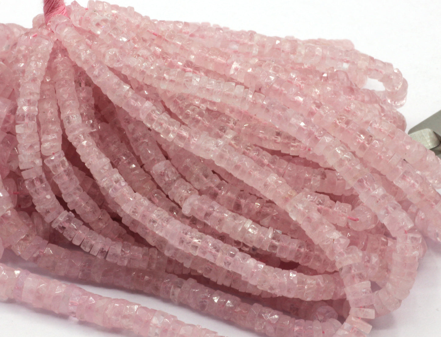 Morganite Aquamarine Beads Faceted Heshi, Faceted Donut, Faceted Tyre