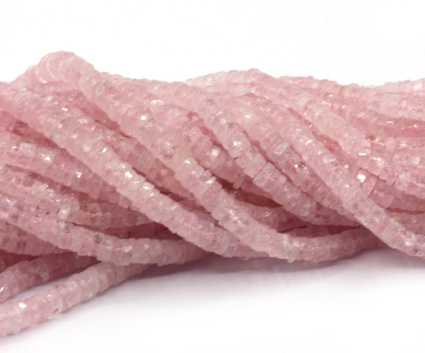 Morganite Aquamarine Beads Faceted Heshi, Faceted Donut, Faceted Tyre